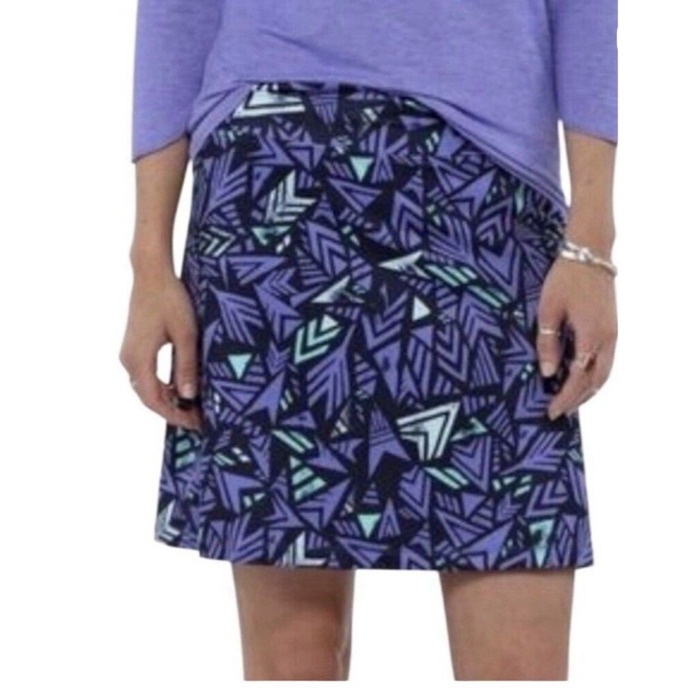 Patagonia Morning Glory Geometric Stretch Mini Skirt sz S gorpcore athleisure